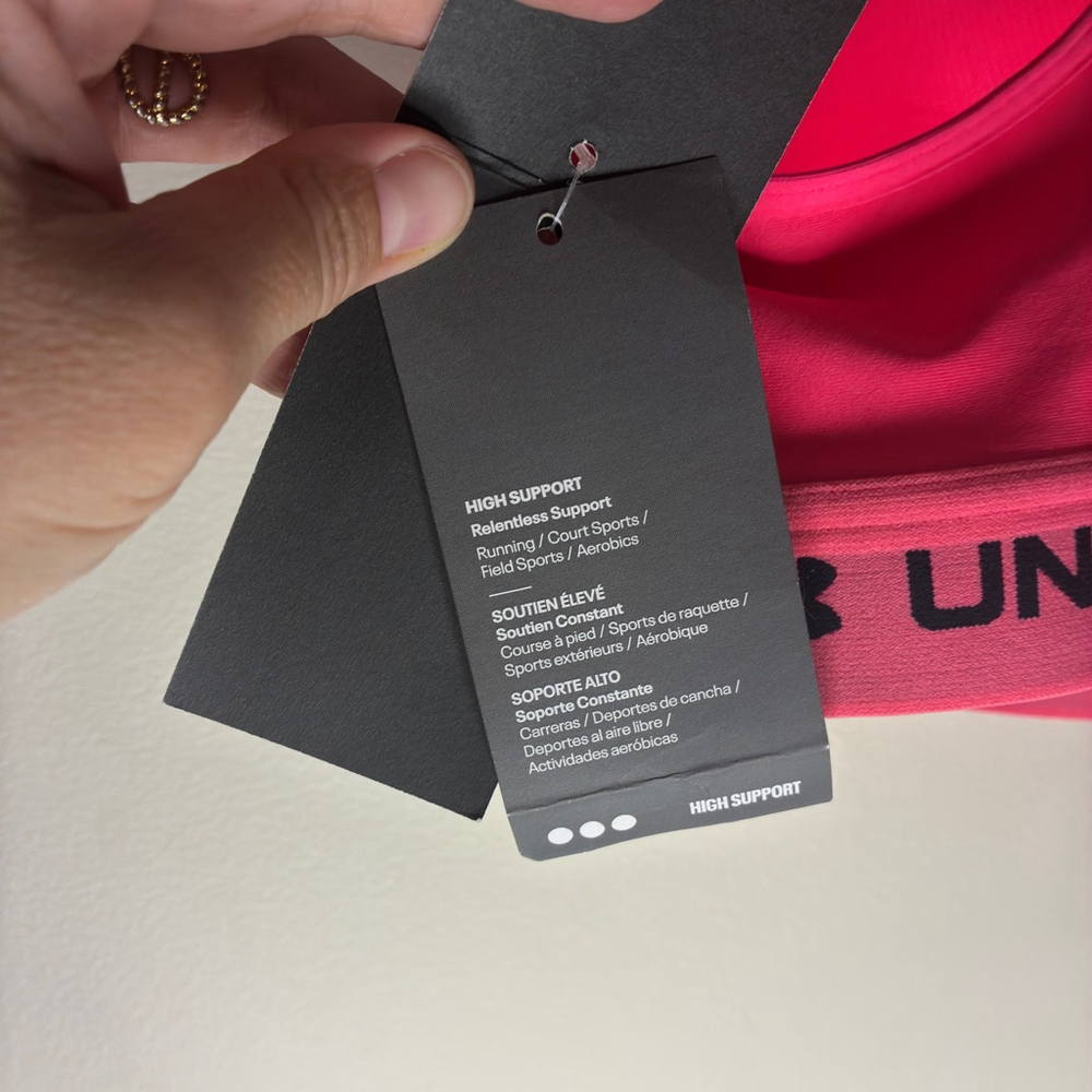 🏃‍♀️ Under Armour High Support Endless Compression Sports Bra 38D Hot Pink NWT - Picture 6 of 8